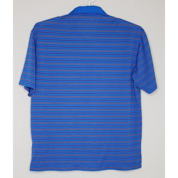 Nike Golf Mens Polo Shirt Large Blue Orange Short Sleeve Nike Fit Dry Breathable - Picture 2 of 5